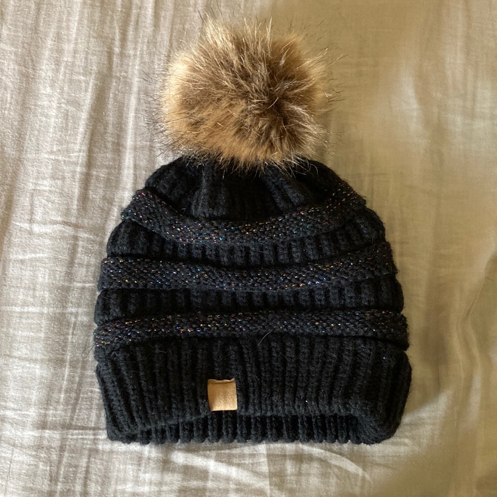 black hat with different colors on it